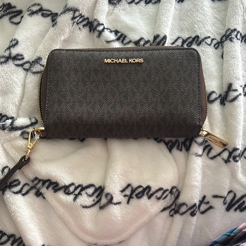 Michael Kors Brown Wallet with Gold Hardware